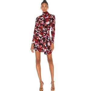 A.L.C  Marcel Floral Draped Ruched Stretch Silk Dress Size 2